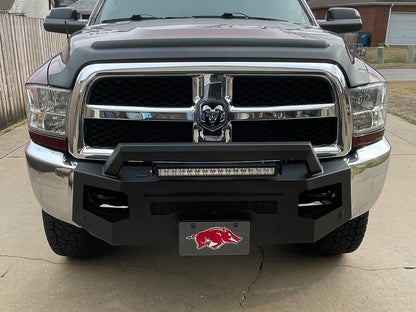 Barricade HD Stubby Front Bumper with Winch Mount and 20-Inch Single Row LED Light Bar (13-18 RAM 2500)