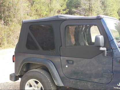 Barricade Replacement Soft Top with Tinted Windows for Half Doors w/ Door Skins; Black Diamond (97-06 Jeep Wrangler TJ)