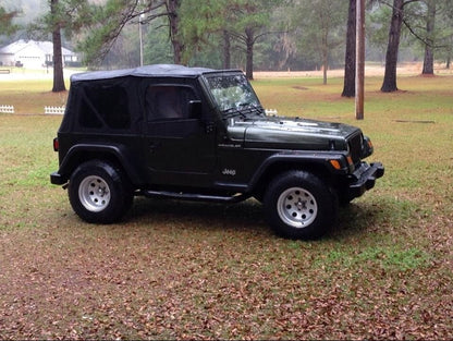 Barricade Replacement Soft Top with Tinted Windows for Half Doors w/ Door Skins; Black Diamond (97-06 Jeep Wrangler TJ)