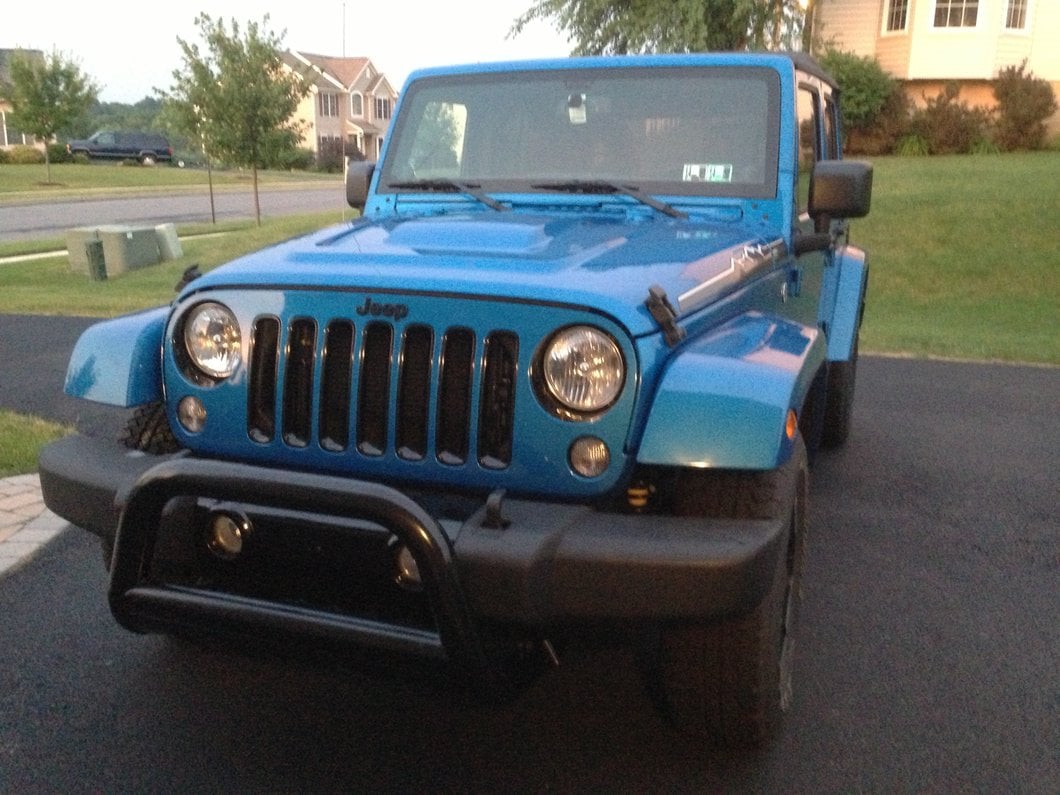 Barricade 3-Inch Bull Bar with Skid Plate; Gloss Black (10-18 Jeep Wrangler JK)