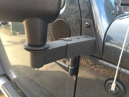 Barricade Side Mirror Relocation Kit; Textured Black (07-18 Jeep Wrangler JK)