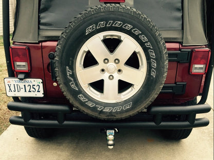 Barricade Rear Tubular Bumper; Textured Black (07-18 Jeep Wrangler JK)