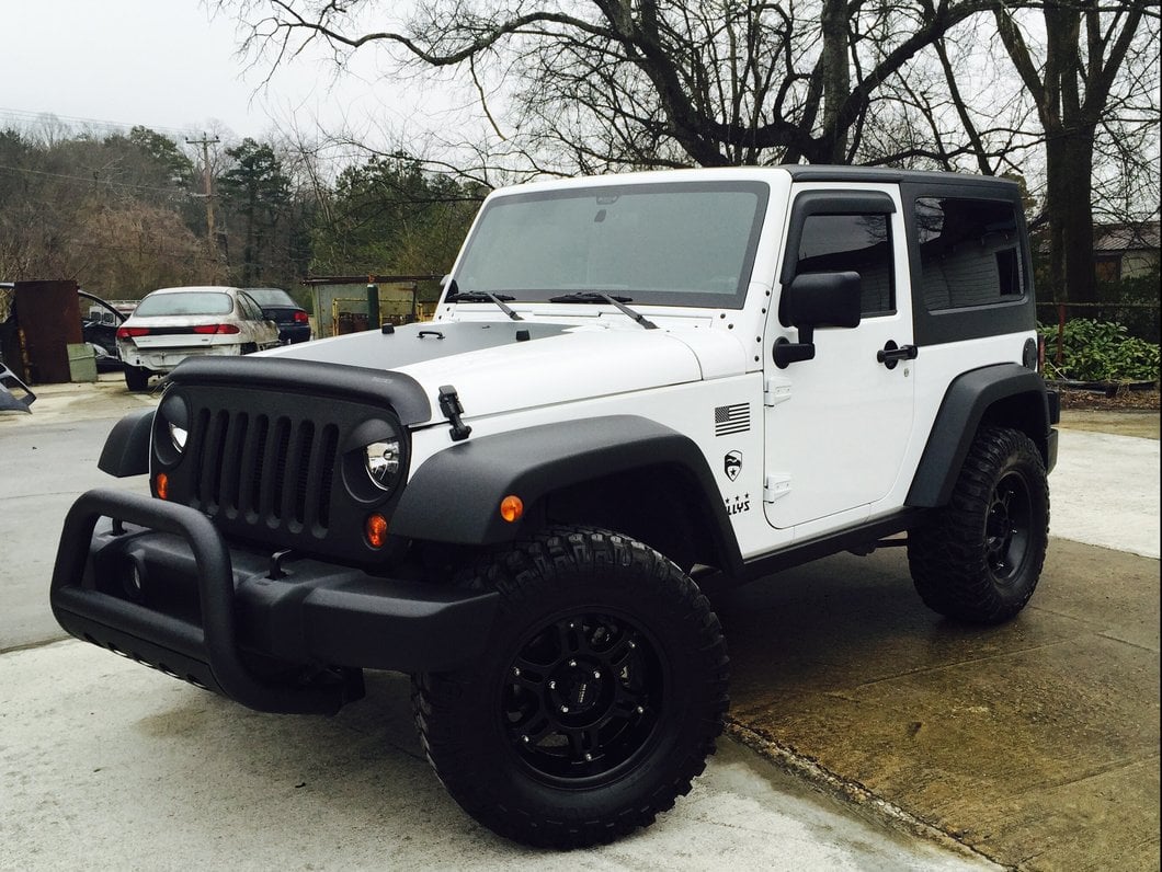 Barricade 3-Inch Bull Bar with Skid Plate; Textured Black (10-18 Jeep Wrangler JK)