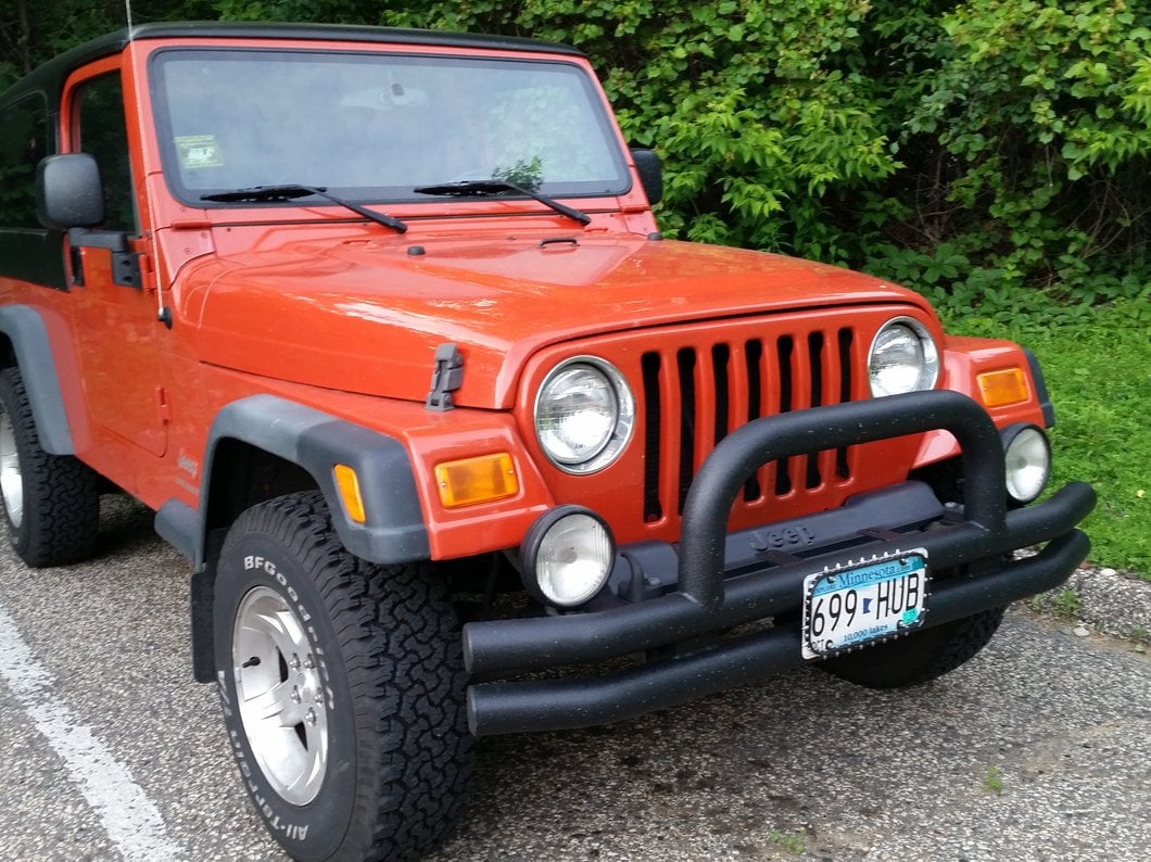 Barricade Double Tubular Front Bumper with Classic Over-Rider Hoop; Textured Black (76-06 Jeep CJ, Wrangler YJ & TJ)