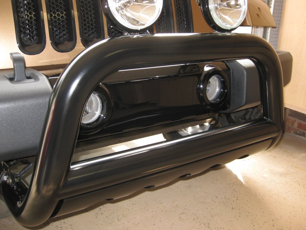 Barricade 3-Inch Bull Bar with Skid Plate; Gloss Black (10-18 Jeep Wrangler JK)