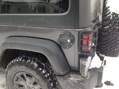 Barricade Locking Fuel Door; Textured Black (07-18 Jeep Wrangler JK)
