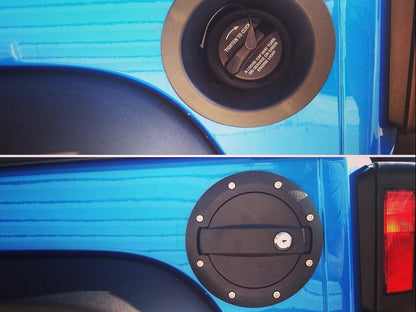 Barricade Locking Fuel Door; Textured Black (07-18 Jeep Wrangler JK)