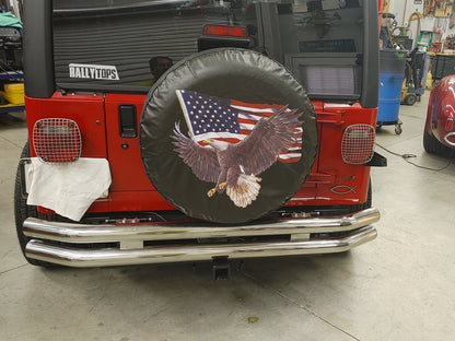 Barricade Double Tubular Rear Bumper; Polished (76-06 Jeep CJ, Wrangler YJ & TJ)