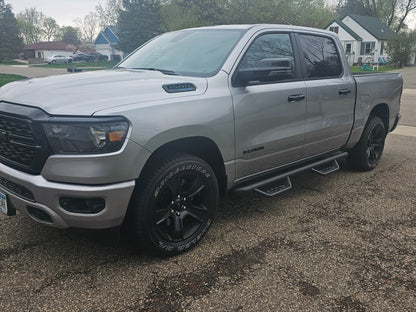 Barricade Tubular Drop Steps; Fine Textured Black Finish (19-25 RAM 1500 Crew Cab)