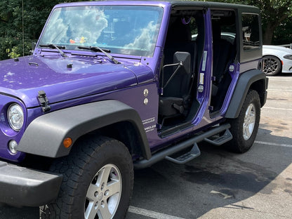 Barricade Tubular Drop Steps; Fine Textured Black (07-18 Jeep Wrangler JK 4-Door)