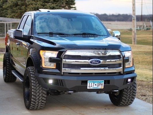 Barricade Extreme HD Front Bumper with LED Fog Lights (15-17 F-150, Excluding Raptor)