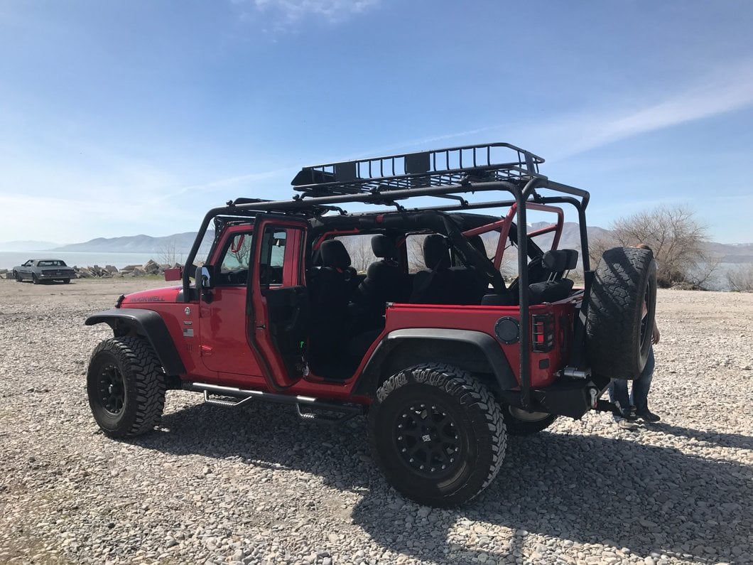 Barricade Roof Rack; Textured Black (07-18 Jeep Wrangler JK 4-Door)