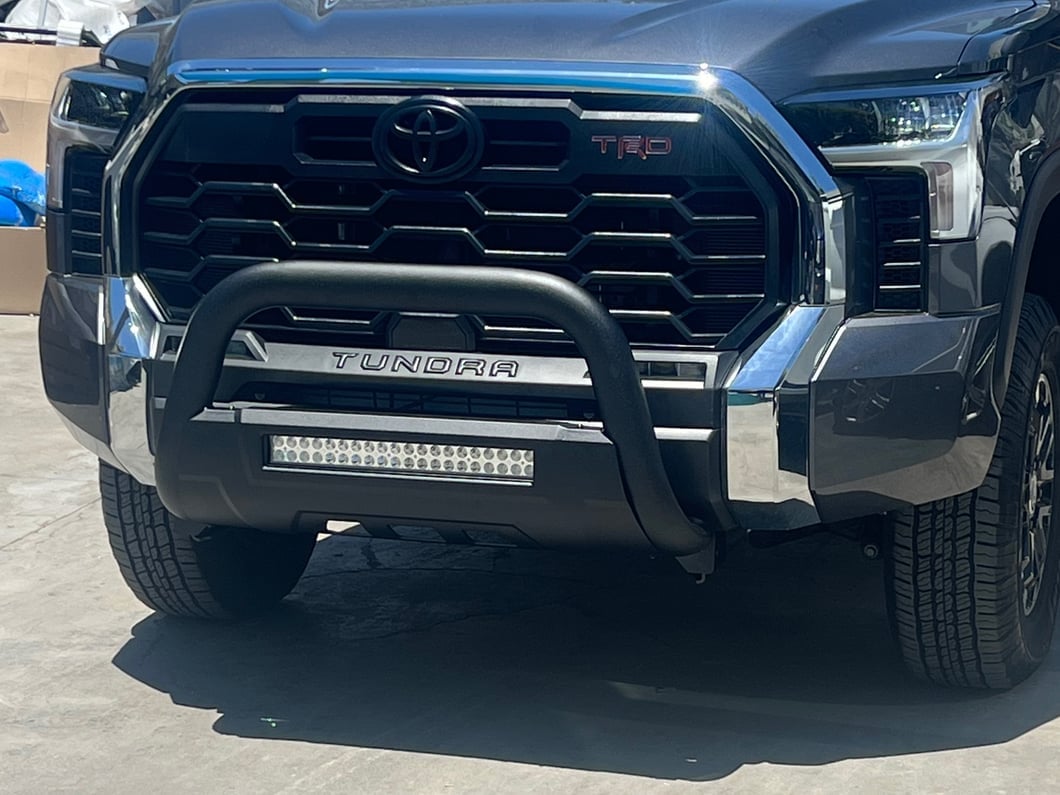 Barricade 3.50-Inch Bull Bar with Formed Skid Plate and LED Light Bar; Textured Black (22-25 Tundra, Excluding Hybrid)