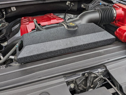 Barricade Coolant Overflow Cover; Textured Black (15-25 F-150)