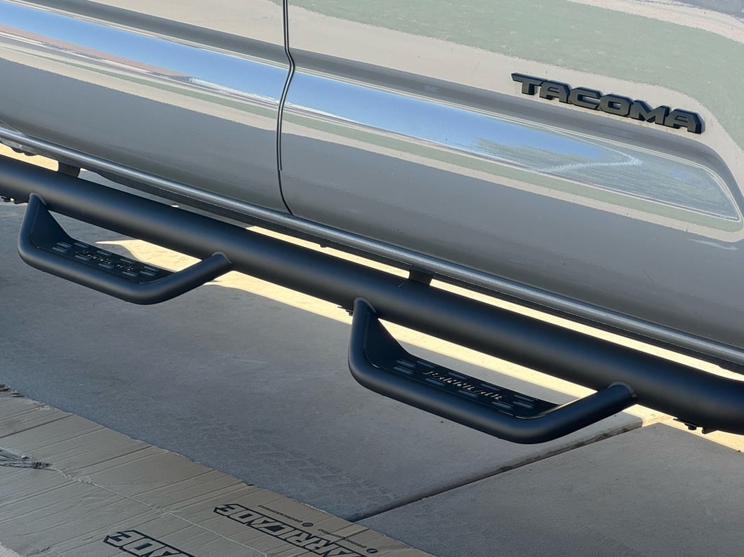 Barricade Tubular Drop Steps; Fine Textured Black (05-23 Tacoma Double Cab)