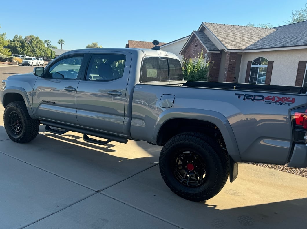 Barricade Tubular Drop Steps; Fine Textured Black (05-23 Tacoma Double Cab)