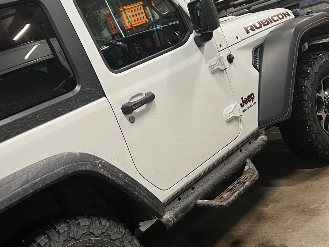 Barricade Tubular Drop Steps; Fine Textured Black (18-25 Jeep Wrangler JL 2-Door)
