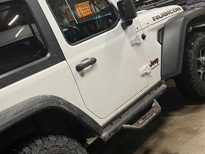 Barricade Tubular Drop Steps; Fine Textured Black (18-25 Jeep Wrangler JL 2-Door)