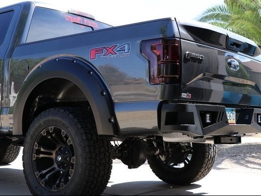 Barricade Extreme HD Rear Bumper with LED Fog Lights for Aftermarket Hitches (15-20 F-150, Excluding Raptor)