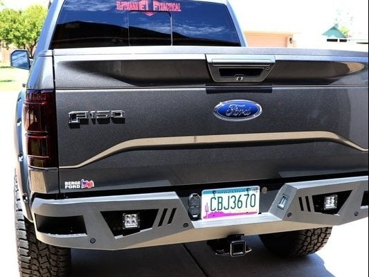 Barricade Extreme HD Rear Bumper with LED Fog Lights for Aftermarket Hitches (15-20 F-150, Excluding Raptor)