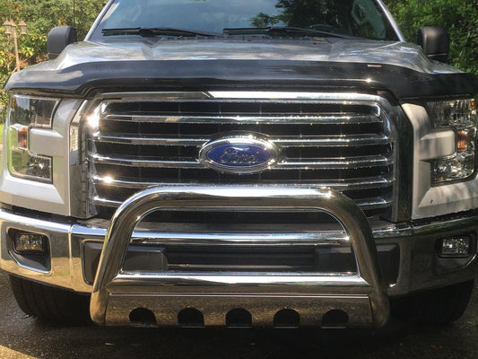 Barricade 3-Inch Bull Bar with Skid Plate; Stainless Steel (04-25 F-150, Excluding EcoBoost & Raptor)