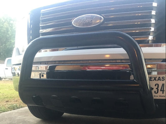 Barricade 3-Inch Bull Bar with Skid Plate; Gloss Black (04-25 F-150, Excluding EcoBoost & Raptor)