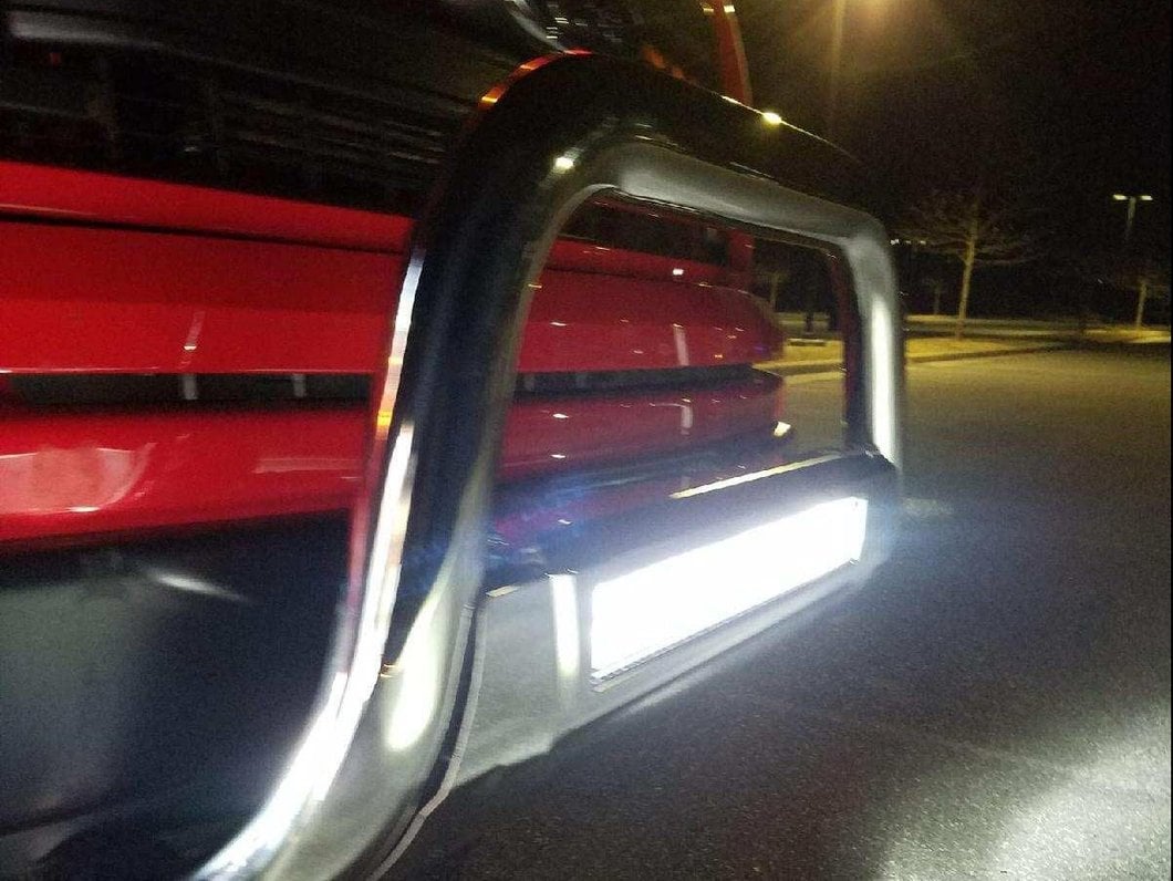 Barricade HD Bull Bar with Skid Plate and 20-Inch LED Dual-Row LED Light Bar; Polished SS (04-25 F-150, Excluding Raptor)