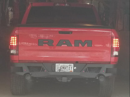 Barricade Extreme HD Rear Bumper with LED Spot Lights; Textured Black (09-18 RAM 1500)