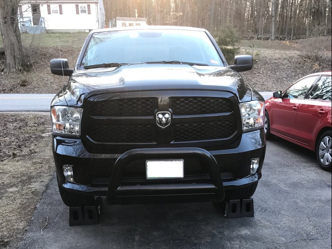Barricade 3.50-Inch Oval Bull Bar with Skid Plate; Black (09-18 RAM 1500, Excluding Rebel)