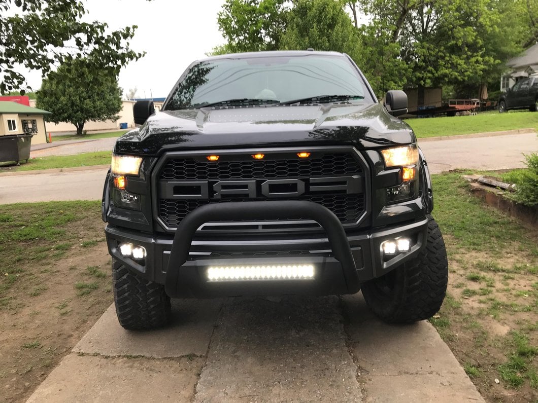 Barricade HD Bull Bar with Skid Plate and 20-Inch Dual-Row LED Light Bar; Textured Black (04-25 F-150, Excluding Raptor)