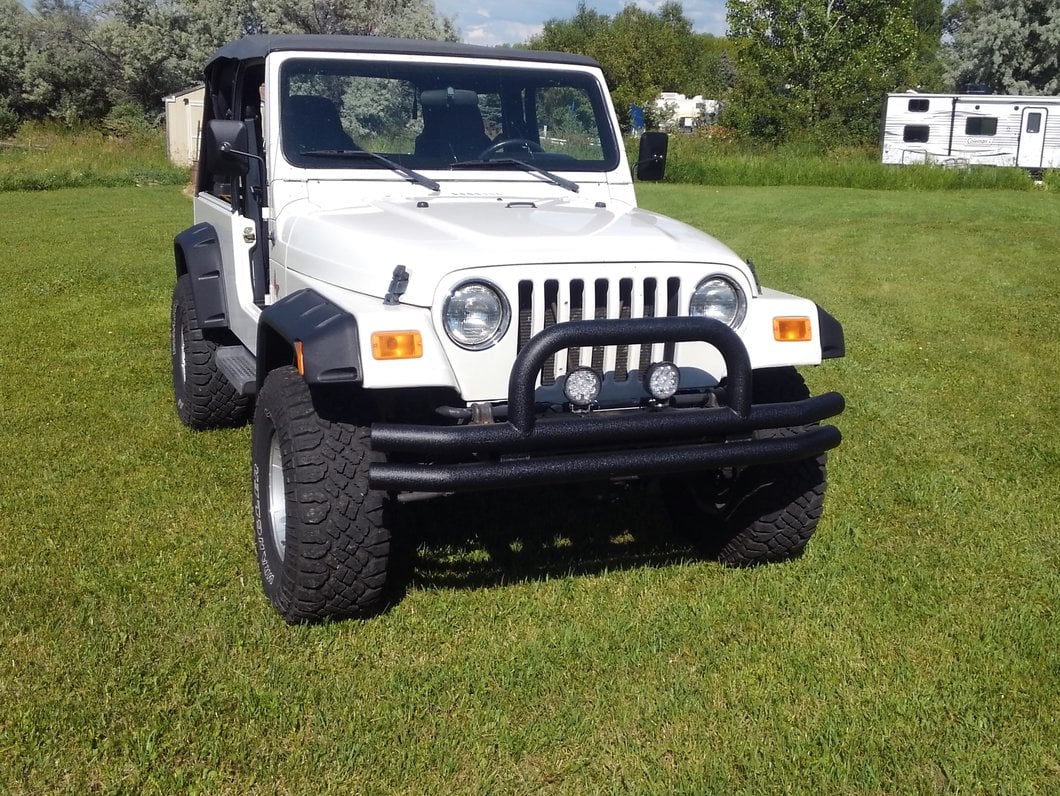 Barricade Double Tubular Front Bumper with Classic Over-Rider Hoop; Textured Black (76-06 Jeep CJ, Wrangler YJ & TJ)