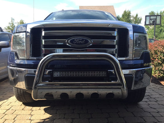 Barricade 3-Inch Bull Bar with Skid Plate; Stainless Steel (04-25 F-150, Excluding EcoBoost & Raptor)