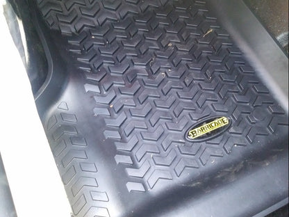 Barricade Front Floor Mats; Black (97-06 Jeep Wrangler TJ)