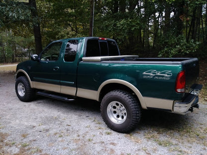 Barricade 4-Inch Oval Bent End Side Step Bars; Gloss Black (97-03 F-150)