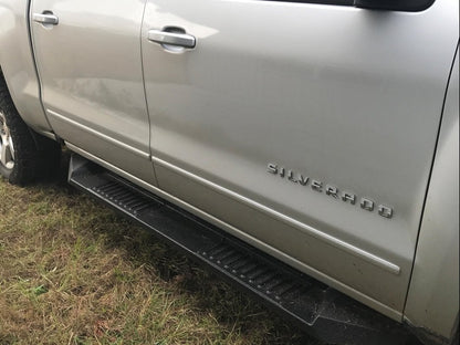 Barricade HD Steel Running Boards; Black (14-18 Silverado 1500 Crew Cab)