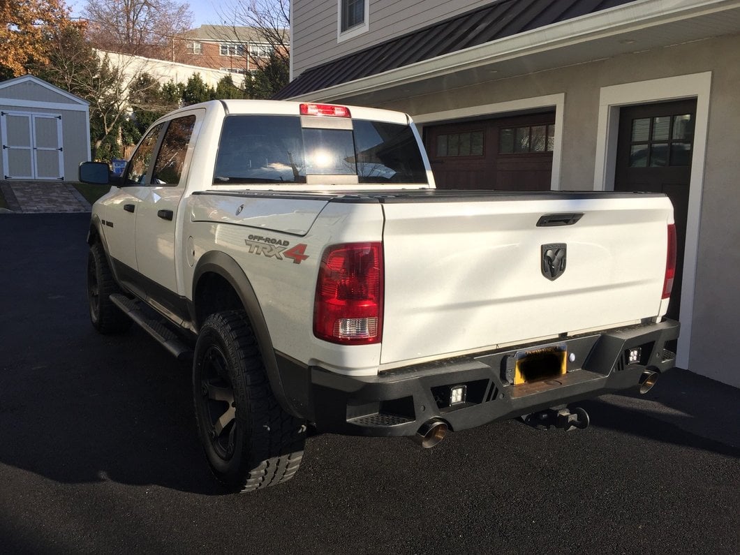 Barricade Extreme HD Rear Bumper with LED Spot Lights; Textured Black (09-18 RAM 1500)