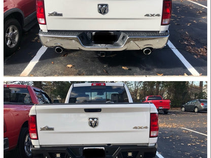 Barricade Extreme HD Rear Bumper with LED Spot Lights; Textured Black (09-18 RAM 1500)