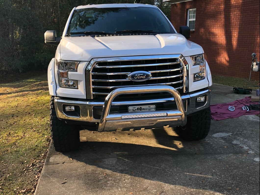 Barricade HD Bull Bar with Skid Plate and 20-Inch LED Dual-Row LED Light Bar; Polished SS (04-25 F-150, Excluding Raptor)