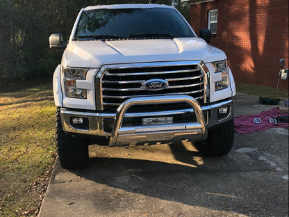 Barricade HD Bull Bar with Skid Plate and 20-Inch LED Dual-Row LED Light Bar; Polished SS (04-25 F-150, Excluding Raptor)