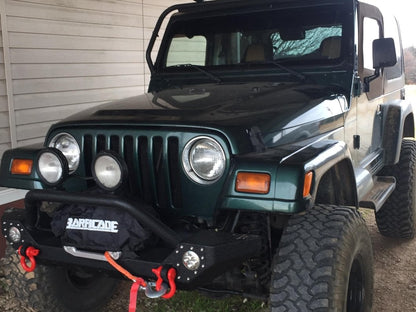 Barricade Light Bar Mount Brackets; Textured Black (97-06 Jeep Wrangler TJ)