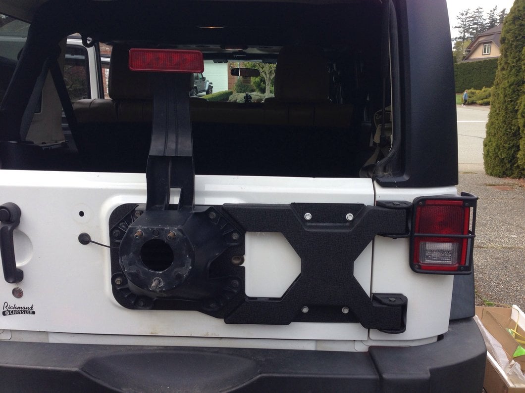 Barricade HD Tire Carrier Bracket for OEM Tire Mount (07-18 Jeep Wrangler JK)