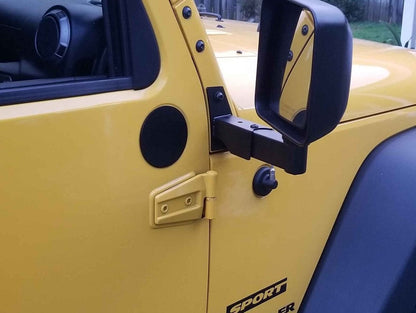 Barricade Side Mirror Relocation Kit; Black (07-18 Jeep Wrangler JK w/o Factory Powered & Heated Mirrors)