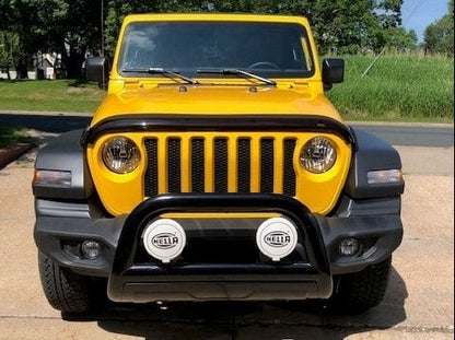 Barricade 3.50-Inch Oval Bull Bar with Skid Plate; Black (18-25 Jeep Wrangler JL)