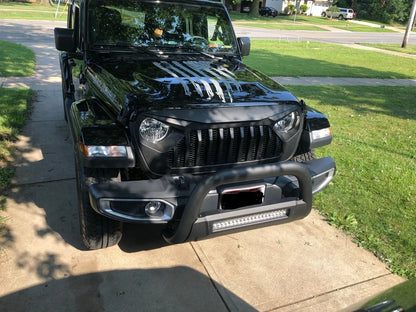 Barricade HD Bull Bar with Skid Plate and 20-Inch Dual Row LED Light Bar; Textured Black (18-25 Jeep Wrangler JL)