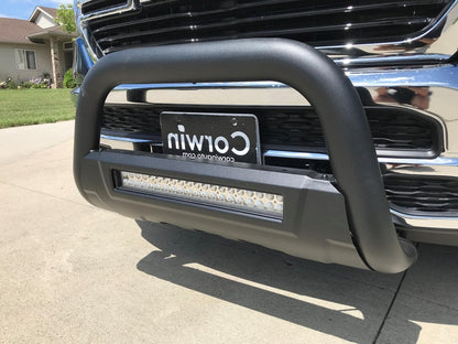 Barricade 3.50-Inch Bull Bar with Skid Plate and 20-Inch LED Light Bar; Textured Black (19-24 RAM 1500, Excluding Rebel & TRX)