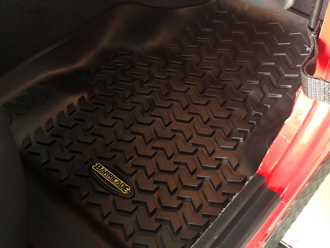 Barricade Front, Rear and Cargo Floor Mats; Black (97-06 Jeep Wrangler TJ)