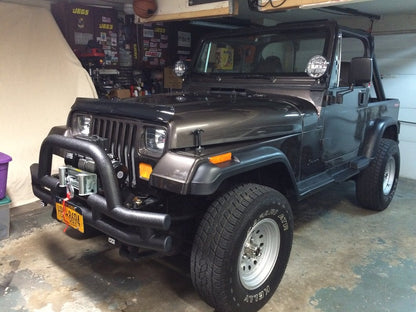 Barricade Tubular Front Bumper with Winch Cutout; Textured Black (87-06 Jeep Wrangler YJ & TJ)