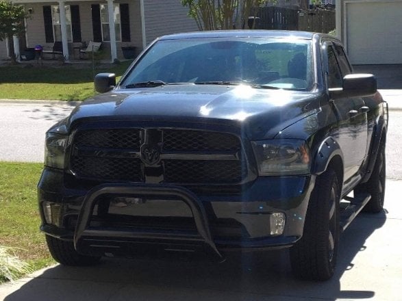 Barricade 3.50-Inch Oval Bull Bar with Skid Plate; Black (09-18 RAM 1500, Excluding Rebel)