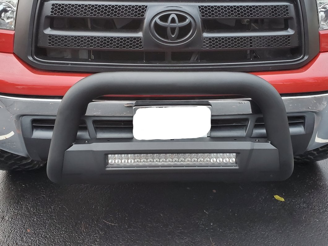 Barricade 3.50-Inch Bull Bar with Skid Plate and 20-Inch LED Light Bar; Textured Black (07-21 Tundra)