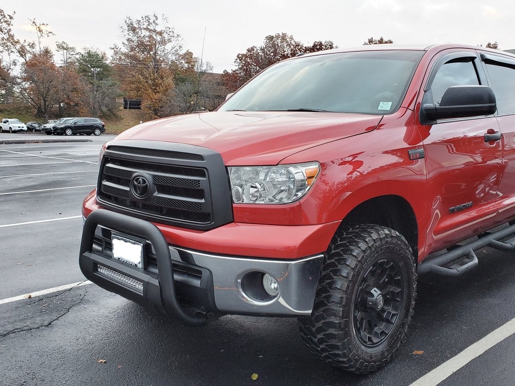Barricade 3.50-Inch Bull Bar with Skid Plate and 20-Inch LED Light Bar; Textured Black (07-21 Tundra)